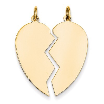 2 piece Heart Charm 14k Gold D328, MPN: D328, 886774072470