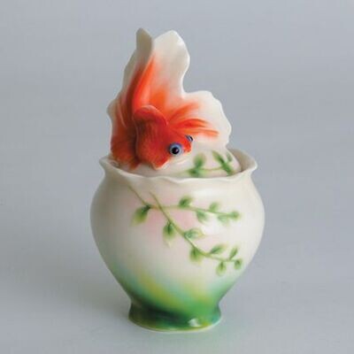 Franz Porcelain Goldfish Sugar Jar With Cover FZ00439, MPN: FZ00439,