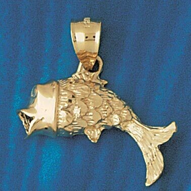 Dazzlers Jewelry Goldfish Pendant Necklace Charm Bracelet in Yellow, White or Rose Gold 573, MPN: D…