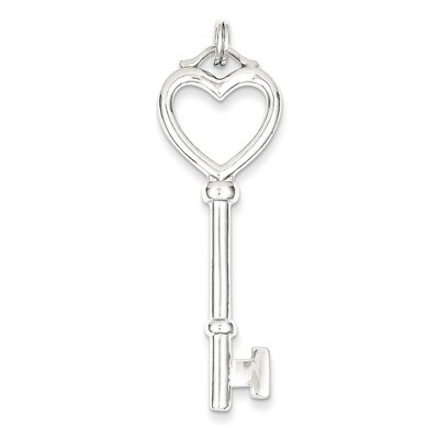 Open Heart Top Large Key Pendant Sterling Silver QP2017, MPN: QP2017, 883957530413