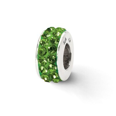 Green Double Row Swarovski Crystal Bead Sterling Silver QRS2017, MPN: QRS2017, 883957514703