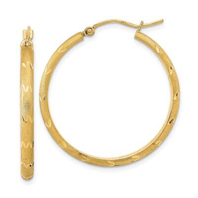 Satin Diamond-Cut Hoop Earrings 14k Gold Polished TF2017, MPN: TF2017, 883957987187