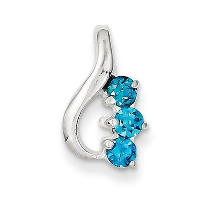 Blue Topaz Slide Pendant Sterling Silver QP2818, MPN: QP2818, 883957540788