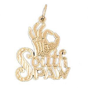 Dazzlers Jewelry South Spaw Pendant Necklace Charm Bracelet in Yellow, White or Rose Gold 10516, MP…