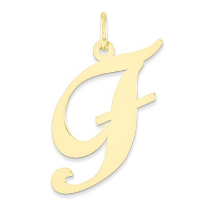 Initial F Charm 14k Gold Large Fancy Script YC654F, MPN: YC654F, 886774136943