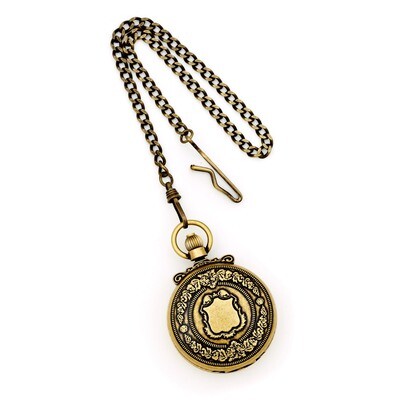 Charles Hubert Antique Gold Finish Skeleton Pocket Watch XWA3346, MPN: XWA3346, 811233018553