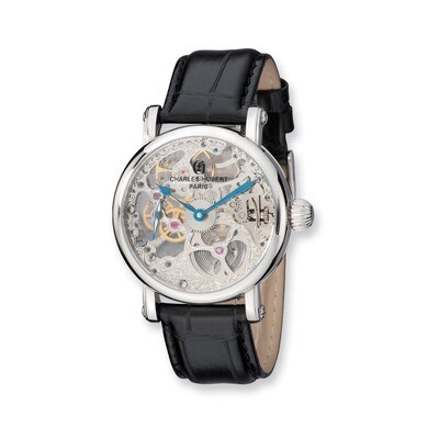 Charles Hubert Stainless Steel Black Strap Skeleton Mechanical Watch XWA4295, MPN: XWA4295, 8488700…