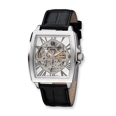 Charles Hubert Black Strap Stainless Steel Skeleton Dial Automatic Watch XWA4243, MPN: XWA4243, 848…