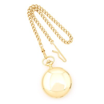 Charles Hubert 14k Gold Finish White Skeleton Dial Pocket Watch XWA1035, MPN: XWA1035, 811233010977