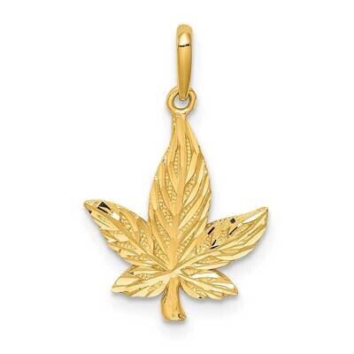 Leaf Pendant 14k Gold Diamond-cut C4645, MPN: C4645, 883957940328