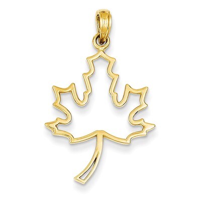 Cut Out Maple Leaf Pendant 14k Gold Polished D4375, MPN: D4375, 637218038534