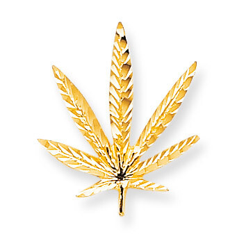 Solid Satin Leaf Charm 10k Gold 10C724, MPN: 10C724, 883957344737