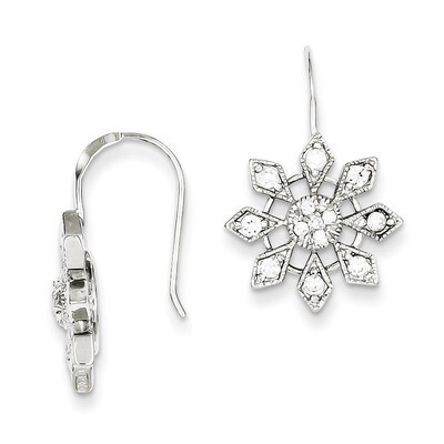 Snowflake Earrings Sterling Silver Diamond QE4783, MPN: QE4783, 886774113401