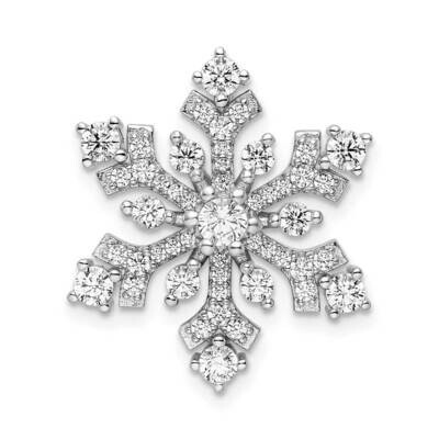 CZ Diamond Snowflake Slide Sterling Silver Rhodium-Plated QP5546, MPN: QP5546,