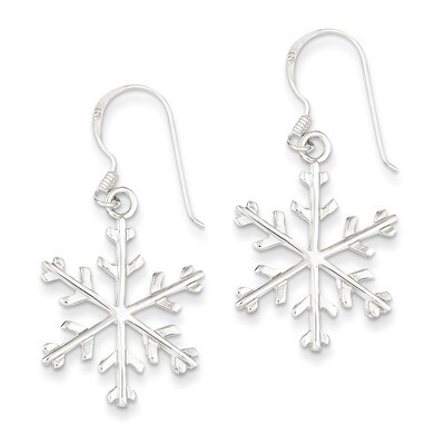 Snowflake Dangle Earrings Sterling Silver QE3368, MPN: QE3368, 883957926599