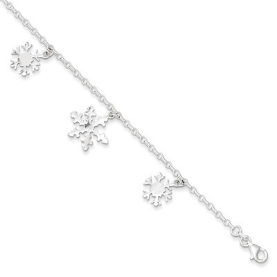 7.5 Inch Snowflake Bracelet Diamond-cut Sterling Silver QG3006-7.5, MPN: QG3006-7.5, 191101293528