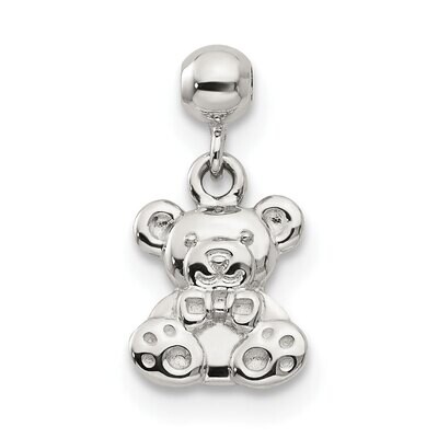 Teddy Bear Charm Sterling Silver Dangle QMM145, MPN: QMM145,