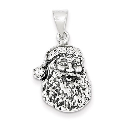 Santa Head Charm Antiqued Sterling Silver QC3810, MPN: QC3810, 883957908632