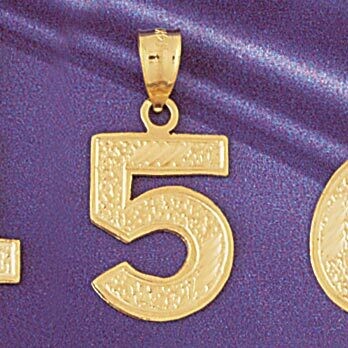 Dazzlers Jewelry Number 5 Pendant Necklace Charm Bracelet in Yellow, White or Rose Gold 95095, MPN:…