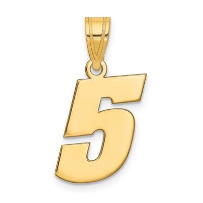 Block Number 5 Pendant 14k Gold Polished BN05, MPN: BN05, 196904086315