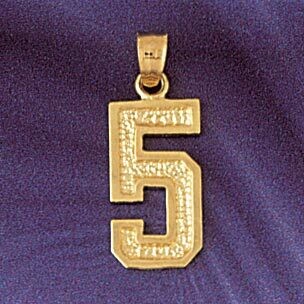 Dazzlers Jewelry Number 5 Pendant Necklace Charm Bracelet in Yellow, White or Rose Gold 9552, MPN: …