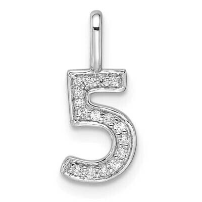 Diamond Number 5 Pendant 14k White Gold PM8370-5-007-WA, MPN: PM8370-5-007-WA, 196904069486