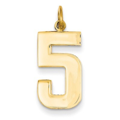 Casted Large Polished Number 5 Charm 14k Gold LP05, MPN: LP05, 886774102177