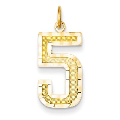 Casted Large Diamond Cut Number 5 Charm 14k Gold LN05, MPN: LN05, 886774102078