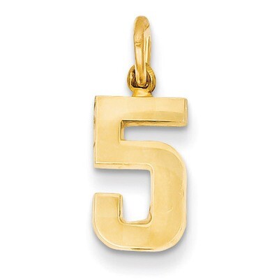 Casted Small Polished Number 5 Charm 14k Gold SP05, MPN: SP05, 191101371677