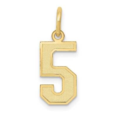Number 5 Charm 10k Gold Small Satin 10LSS05, MPN: 10LSS05,