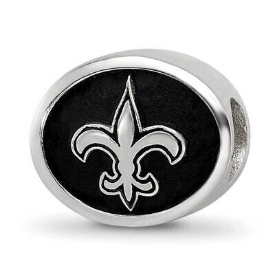 Enameled New Orleans Saints NFL Bead Sterling Silver QRS3061, MPN: QRS3061, 191101787409
