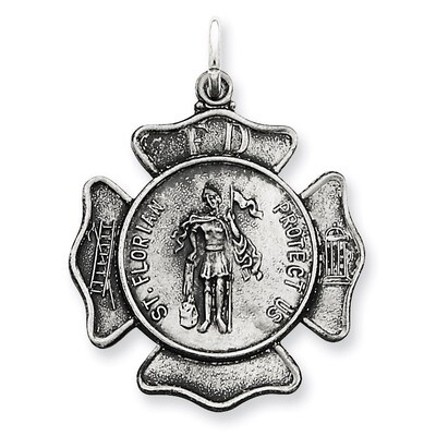 Saint Florian Badge Medal Sterling Silver QC3591, MPN: QC3591, 886774761183