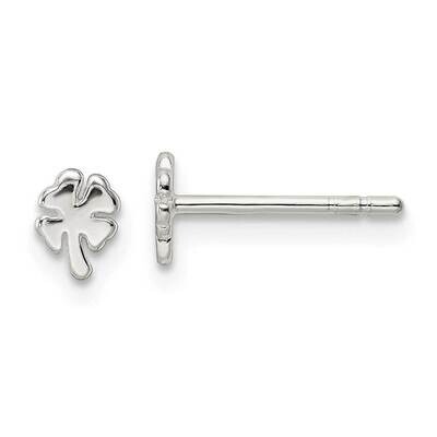 4 Leaf Clover Post Earrings Sterling Silver Polished QE16570, MPN: QE16570, 196904165843