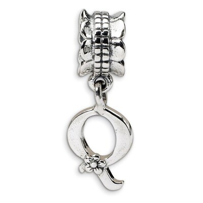Letter Q Dangle Bead - Sterling Silver QRS1400Q, MPN: QRS1400Q, 883957304304