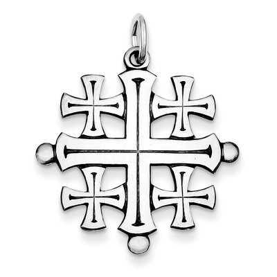 Jerusalem Cross Pendant Antiqued Sterling Silver QC5272, MPN: QC5272, 191101182648