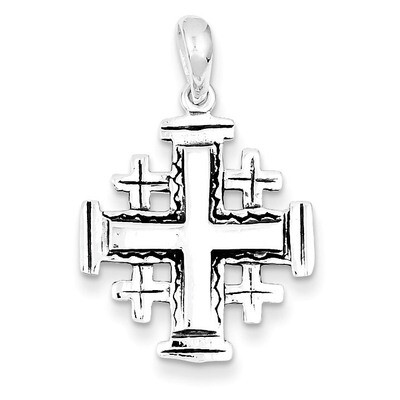 Jerusalem Crusader Pendant Antiqued Sterling Silver QC4327, MPN: QC4327, 883957265582