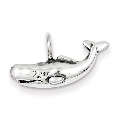 Blue Whale Pendant Antiqued Sterling Silver QC4867, MPN: QC4867, 883957568164