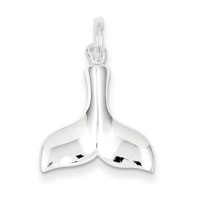 Whale Tail Charm Sterling Silver QC4884, MPN: QC4884, 723252388077