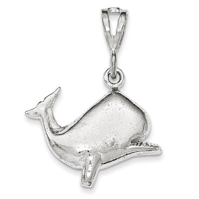 Polished Whale Pendant Sterling Silver QC8729