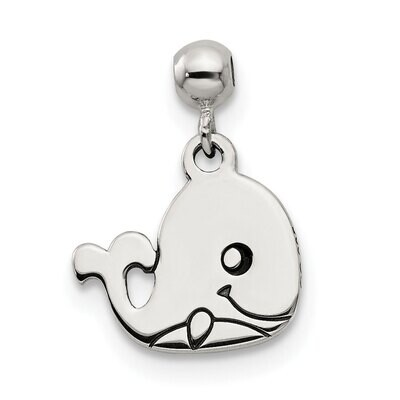Whale Charm Sterling Silver Enamel Dangle QMM151, MPN: QMM151,