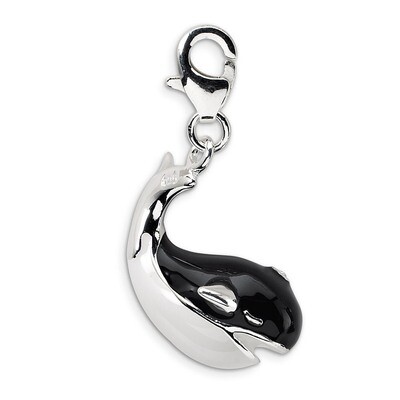 Swarovski Element Whale Charm Sterling Silver Enameled QCC429 by Amore La Vita, MPN: QCC429, 883957…