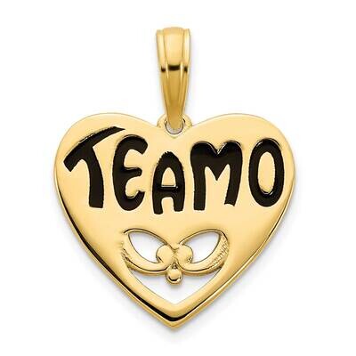 Epoxy Te Amo Heart Charm 14k Gold D5104, MPN: D5104,