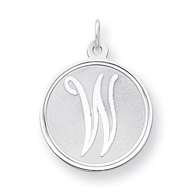Brocaded Initial W Charm Sterling Silver QC4162W, MPN: QC4162W, 883957397740