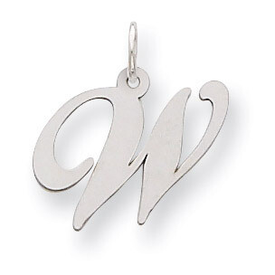 Script Initial W Charm Sterling Silver Fancy QC5088W, MPN: QC5088W, 883957030470