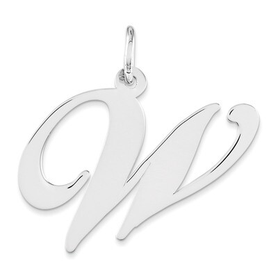 Script Initial W Charm Sterling Silver Fancy QC5090W, MPN: QC5090W, 883957479057
