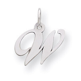 Script Initial W Charm Sterling Silver Fancy QC5086W, MPN: QC5086W, 883957518848
