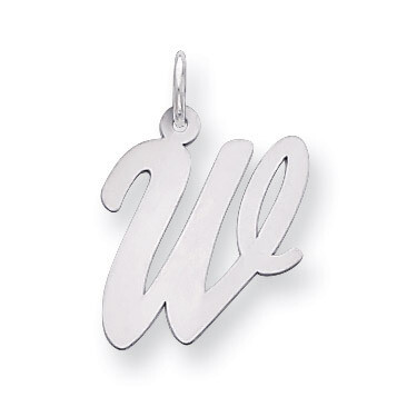 Script Initial W Charm Sterling Silver QC5084W, MPN: QC5084W, 883957031156
