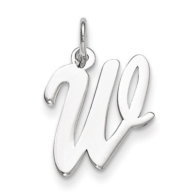 Medium Script Initial W Charm Sterling Silver QC5082W, MPN: QC5082W, 883957495866