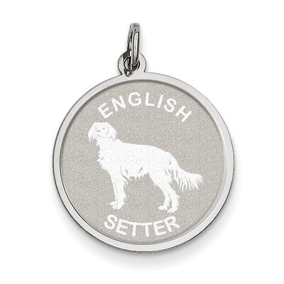 English Setter Disc Charm Sterling Silver QC2684, MPN: QC2684, 883957136677