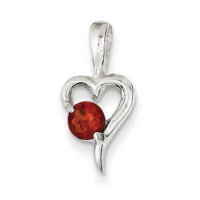 Red Diamond Heart Pendant Sterling Silver QP2825, MPN: QP2825, 883957143316
